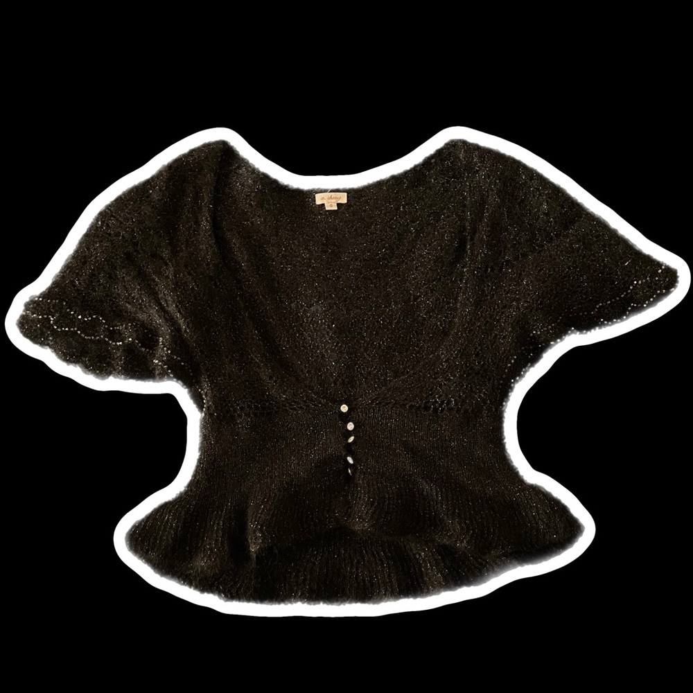 crochet mohair shrug sz small